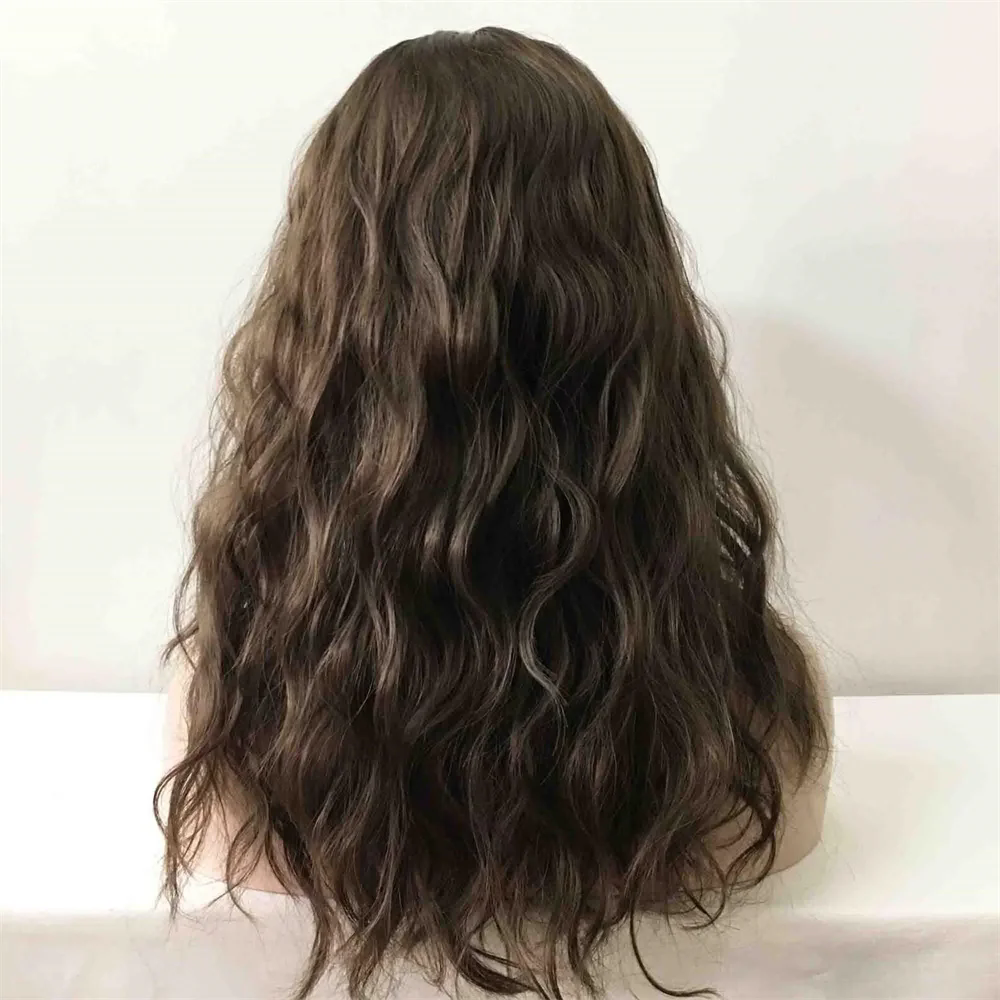 Natural Long Soft Brown Glueless Body Wave full lace Human Hair Wig Baby Hair HD Lace European Hair Preplucked