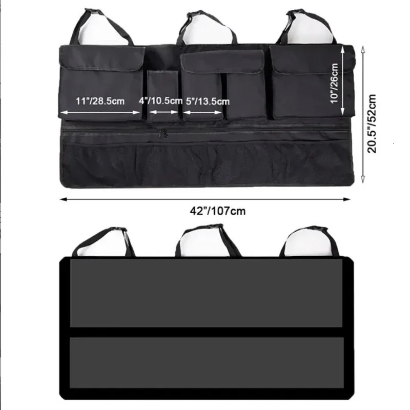 Back Seat Car Trunk Hanging Storage Bag Organizer With 9 Pockets Oxford Waterproof Multi-pocket Car Trunk Storage Bag Organizer 250715