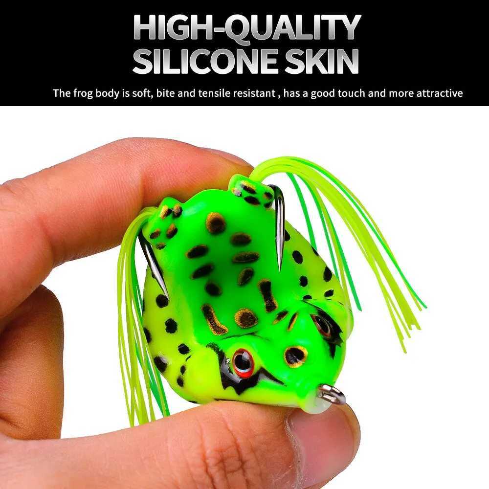 Frog Lures 2pcs Soft Tube Bait Plastic Fishing Lure With Hooks Top Water Soft 3D Eyes Artificial Wild Hanging Fishing Bait Tool Z250717