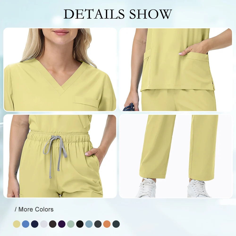 Soft Polyester Hospital Doctor Scrubs Nurses Accessories Nursing Articles Dental Scrub Pet Store Veterinary Uniform 250715
