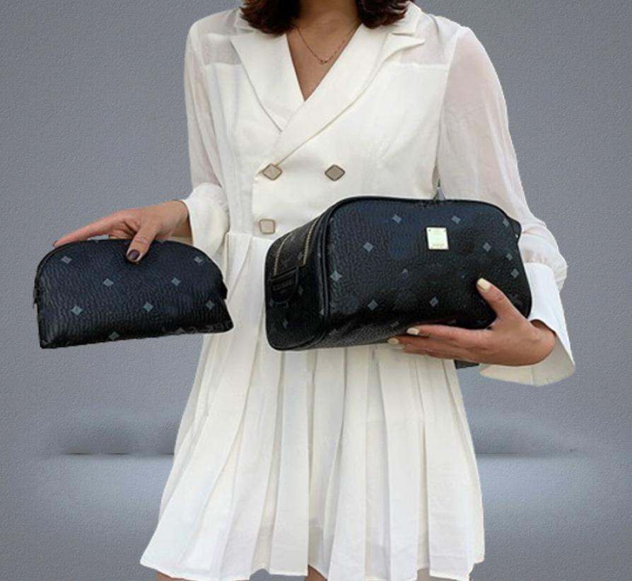 Designer 2pieces High Quality Fashion Women Wash Bag Large Capacity Cosmetic Bags Makeup Toiletry Purses Pouch Men Travel Toilet4961646