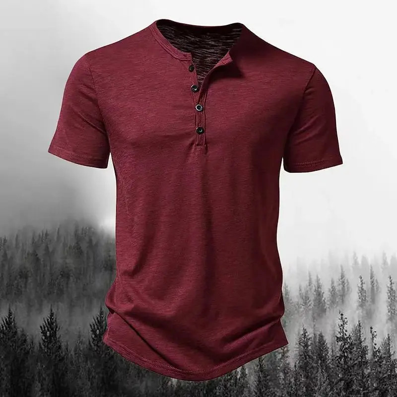 Europe and the United States summer short-sleeved mens leisure sports Henry collar T-shirt POLO shirt 250715