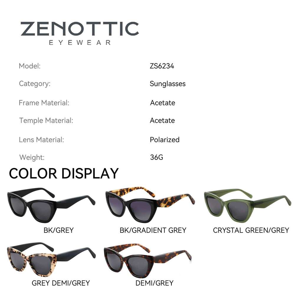 ZENOTTIC Women's Square Acetate Polarized Sunglasses Thick Frame UV400 Protection Sun Glasses Fashionable Ladies' Shopping Gift