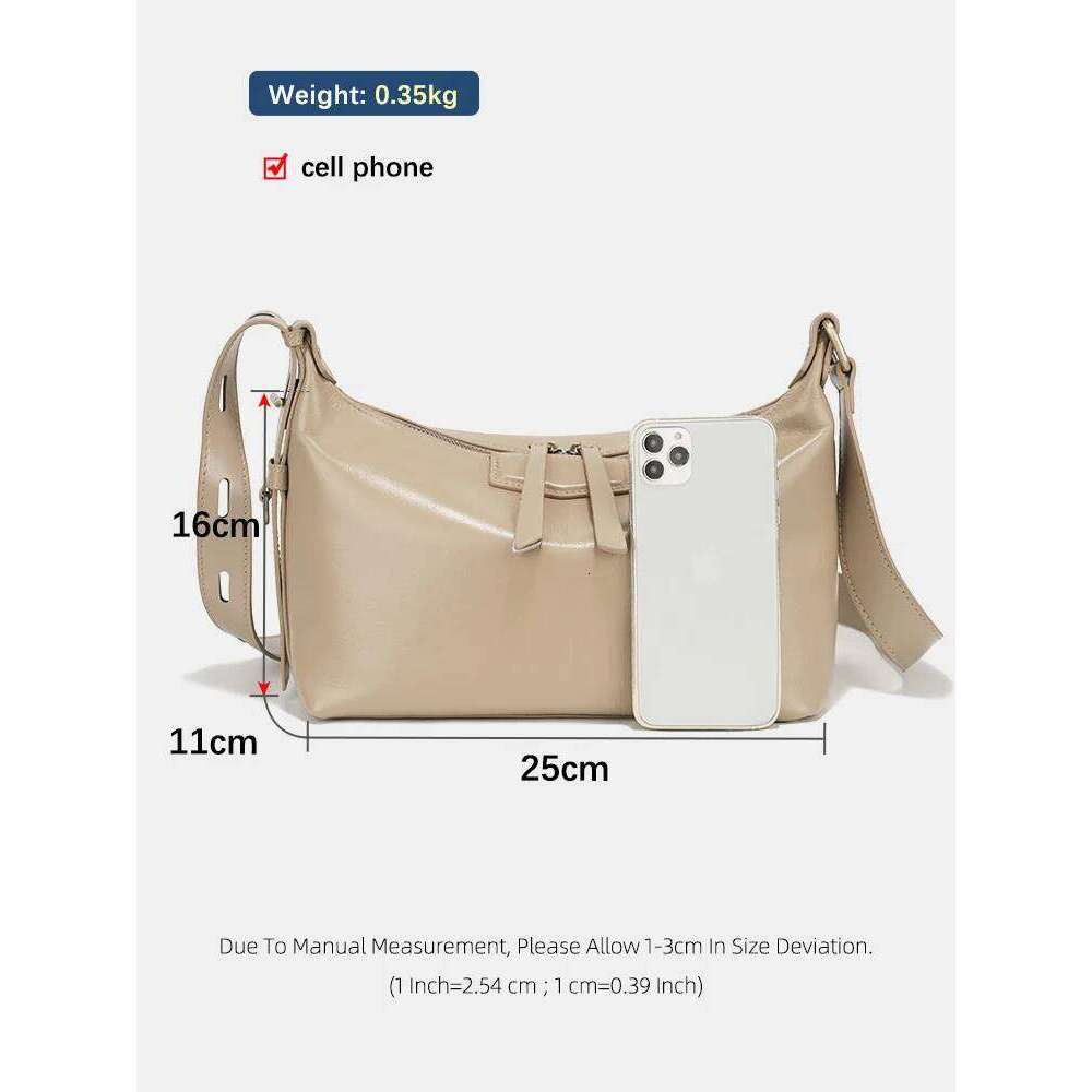 Zency Fashion Leather Handbag Genuine Cowhide Ladies Crossbody Large Capacity Shoulder Summer Lightweight Brown Satchels New