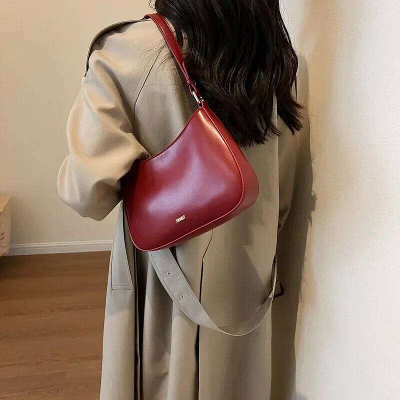 Red Underarm Shoulder Bags For Women 2024 New Texture Leather Crossbody Designer Wedding Bride Handbags Sling Bag