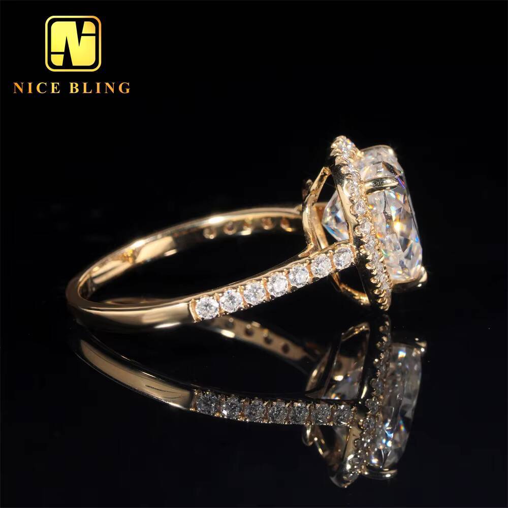 Custom Pass Diamond Tester Wedding Ring Moissanite 14K Gold Heart Cut Ring Moissanite Engagement Ring for Women Men