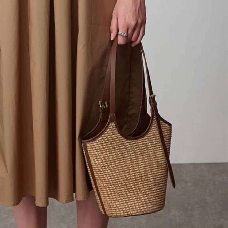 Summer Beach For Women Handmade Rattan Woven Shoulder Bags Large Capacity Straw Bag Bohemian Casual Travel Handbag Totes