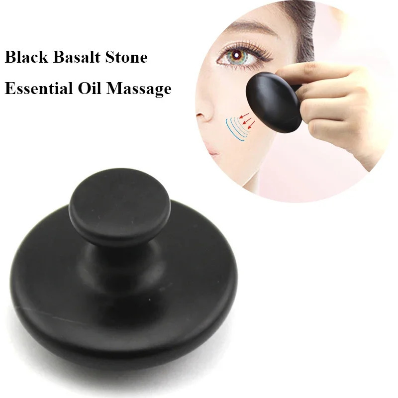 Black Basalt Stone Essential Oil Massage Mushroom Shape Spa Energy Stone for Body Face Massage Stone Gua Sha Back Massager 250716