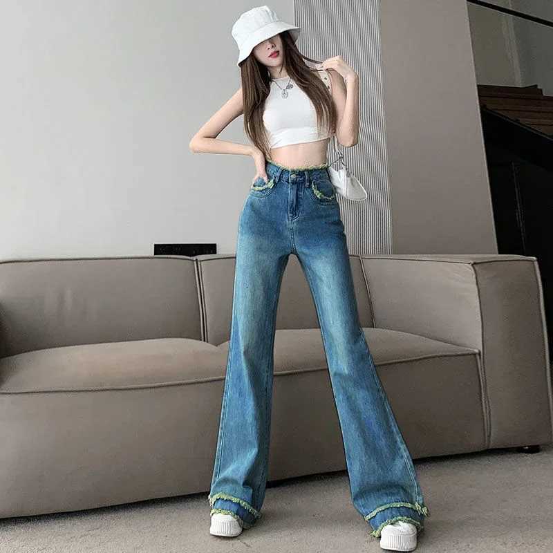 Woman Jeans Loosefit Straight Leg Denim Pants for Women 90s Japanese Y2k Emo New in Teenagers Stretched Wholesale Cool Trousers R250716