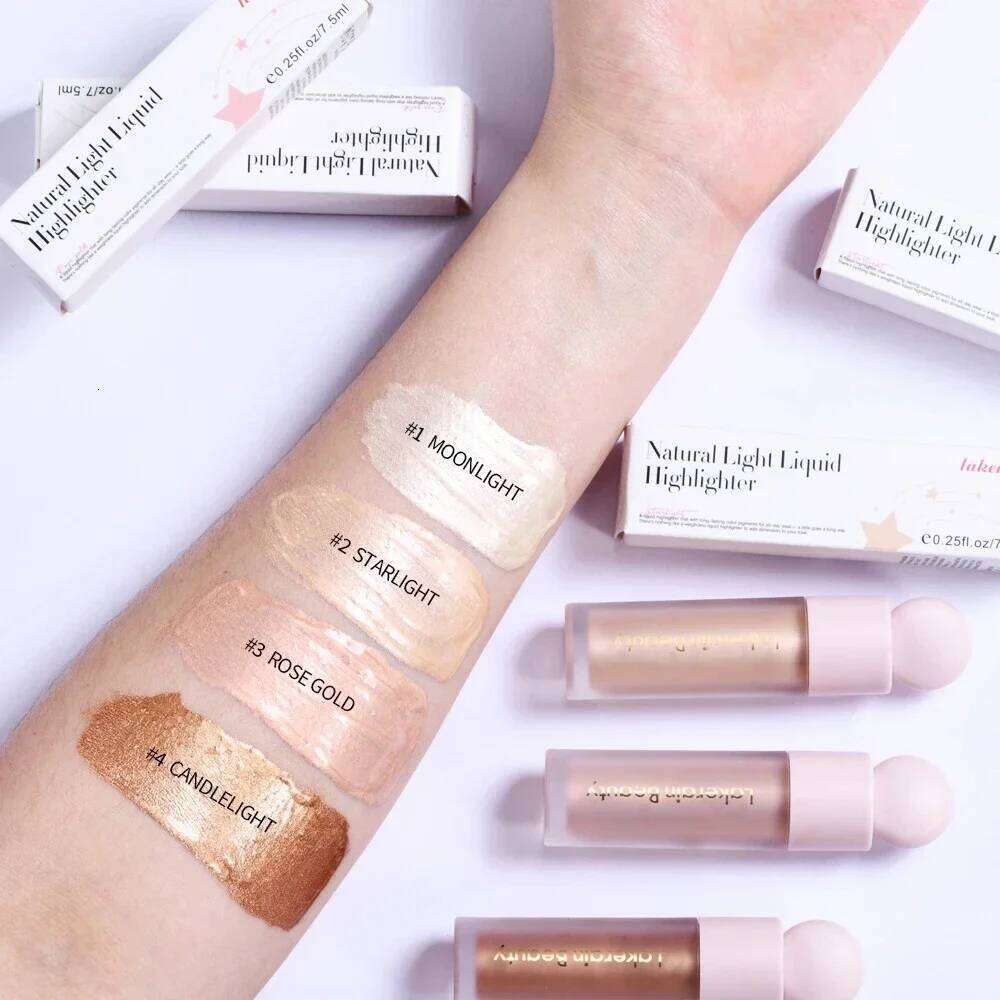 4 Colors Liquid Highlighter Face Bronzer Contouring Body Shimmer Illuminator Waterproof Natural Shine Eyeshadow Cosmetics Makeup X250