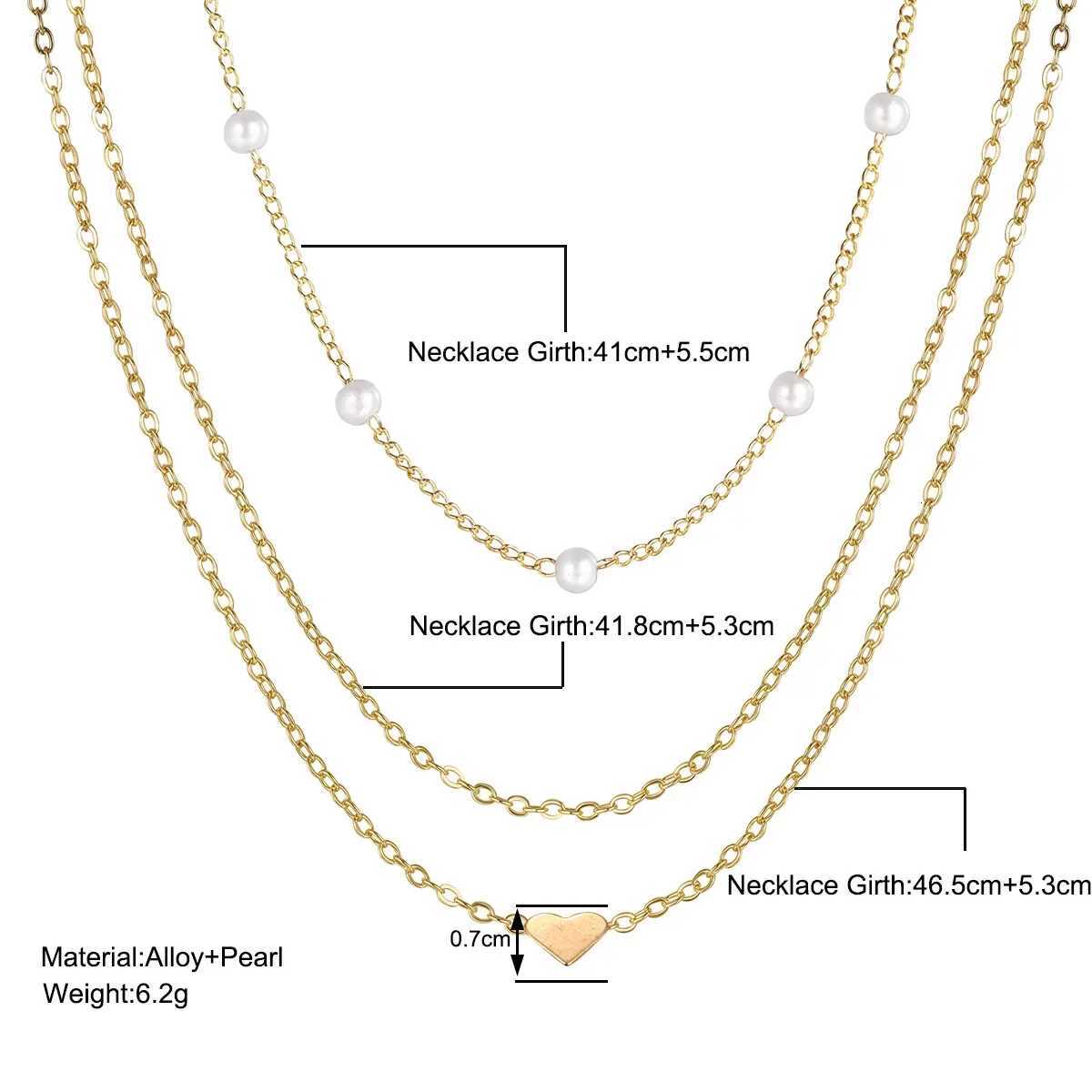 LATS Multilayer Pearl Cross Love Heart Pendant Necklaces for Women Gold Color Fashion Collarbone Neck Chain 2024 Trend Jewelry XJ250717