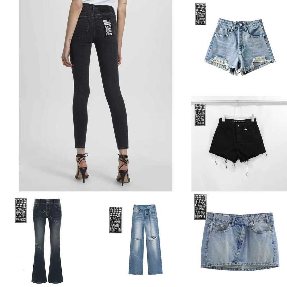 25ss Womens Ks Jeans Brand Long Jean Denim Shorts Cycling Pant Short Cowboy Skirt Girl Ksubi Jeans Gray Side Same Spring Summer Black Designer S L2510253QAE