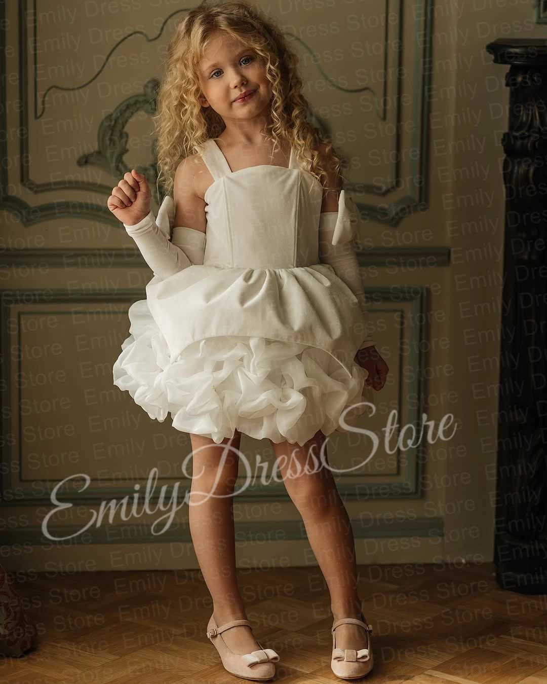 Customized Black Flower Girl Dress For Wedding Velet Layered Mini Cute Baby Kids Birthday Party First Communion Ball Gown Z250716