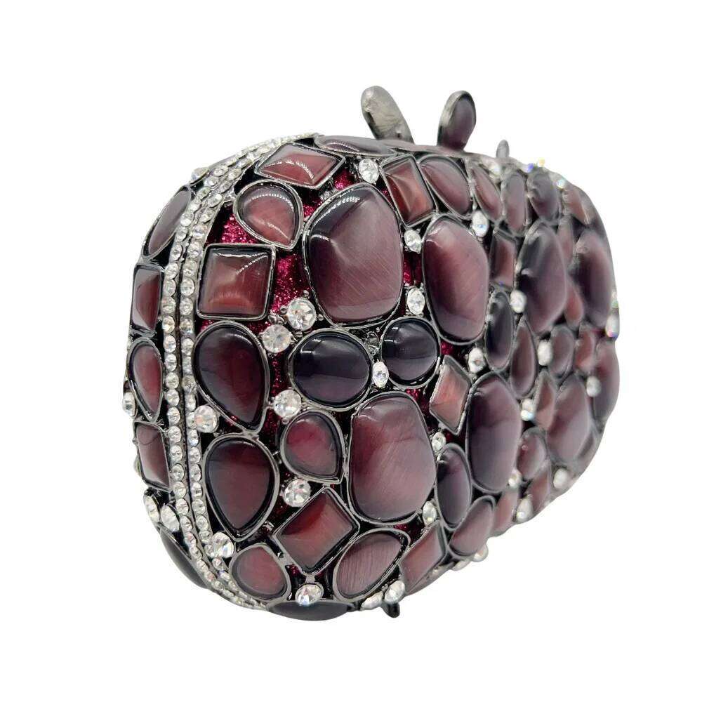 Natural Shell Women Crystal Evening Bags Bridal Wedding Clutch Purse Party Minaudiere Handbag Beaded Pouch