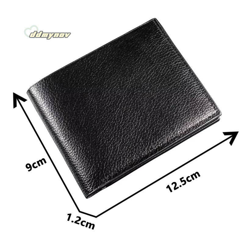 Mens Wallet Genuine Leather Men Premium Product Real Cowhide Wallets for Man Short Black Walet Portefeuille Homme ddmynov