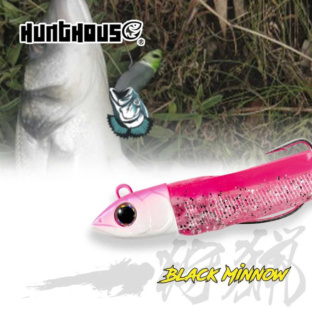 Hunthouse Fishing Black Minnow Lure 7g/12g/25g/40g/60g/90g/120g JIgging Soft Silicone Bait WobbLErs For Bass Pike LEUrre Z250717