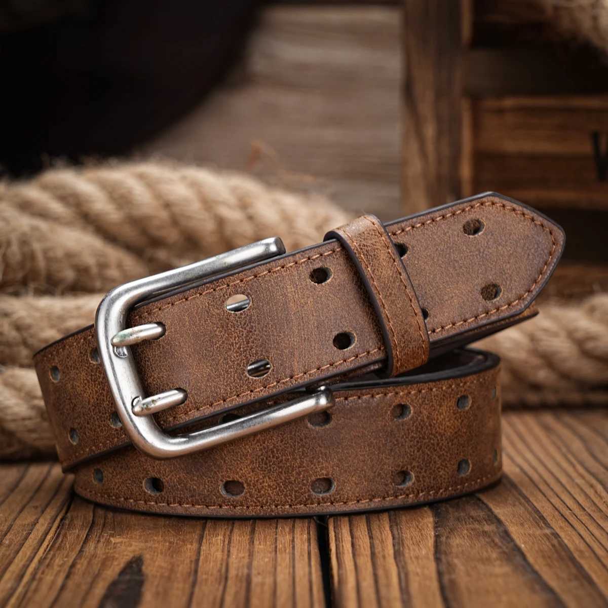 Mens and Womens Casual Retro Belt Western Style! PU leather belt with metal buckle suitable for daily work wear. W250717