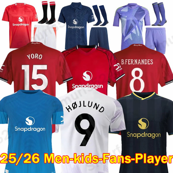 YORO 25 26 soccer jerseys BRUNO ONANA FERNANDES RASHFORD football shirt men kids kit AMAD MARTINEZ CASEMIRO Garnacho Mount HOJLUND MAINOO Zirkzee 2025 2026