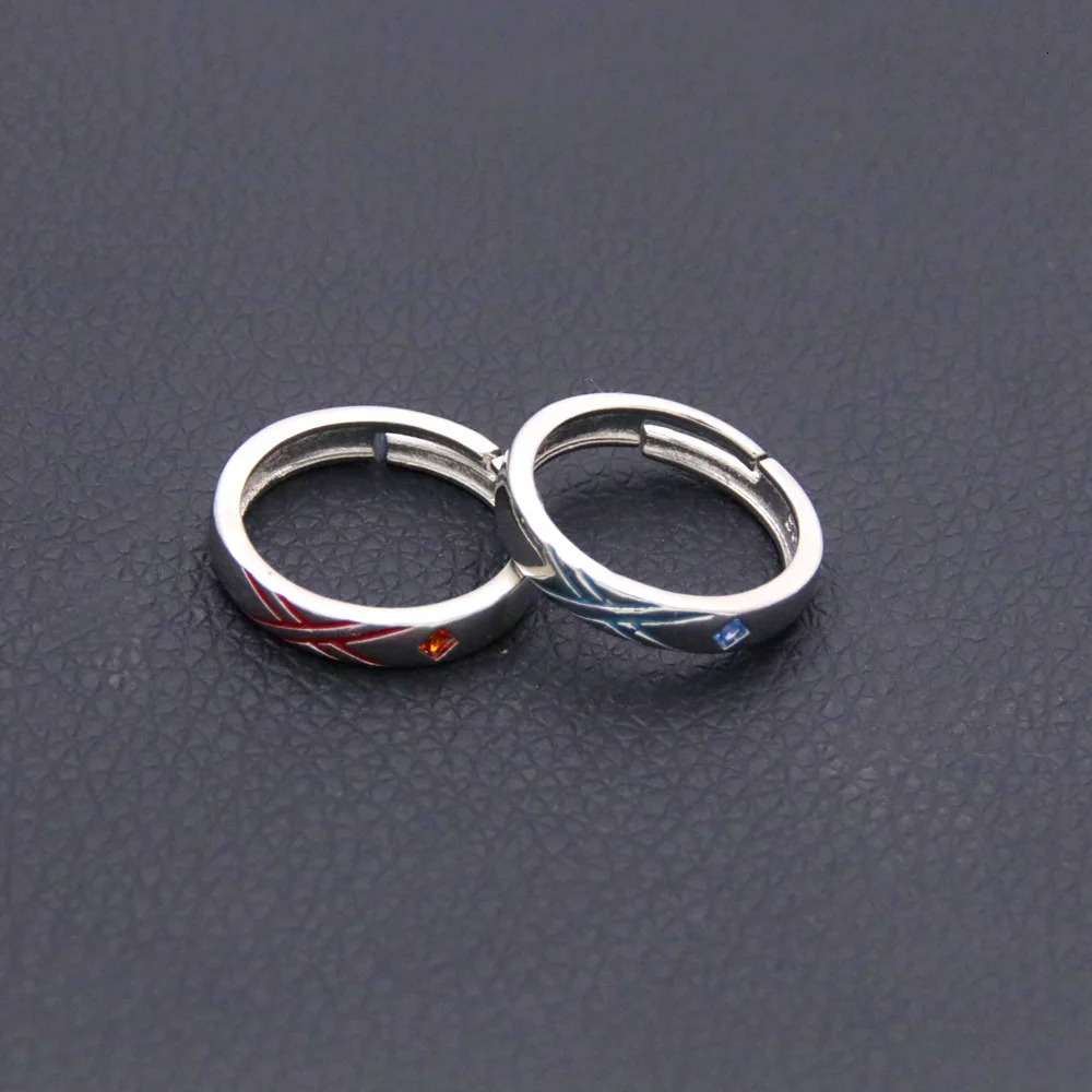 A Set Anime DARLING in the FRANXX Cosplay Ring 02 Zero Two Metal Adjustable Rings Jewelry Prop Accessories Gift 250704
