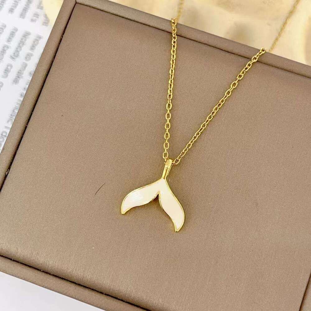 Oil Drip Fish Tail Necklace For Women, Collarbone Chain, Niche Design, Simple And Elegant Jewelry Accessory Fed