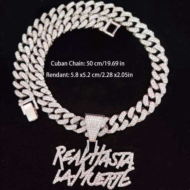 New Ice Double Row Letter Pendant Necklace for Men and Women with Fashion Party Accessories