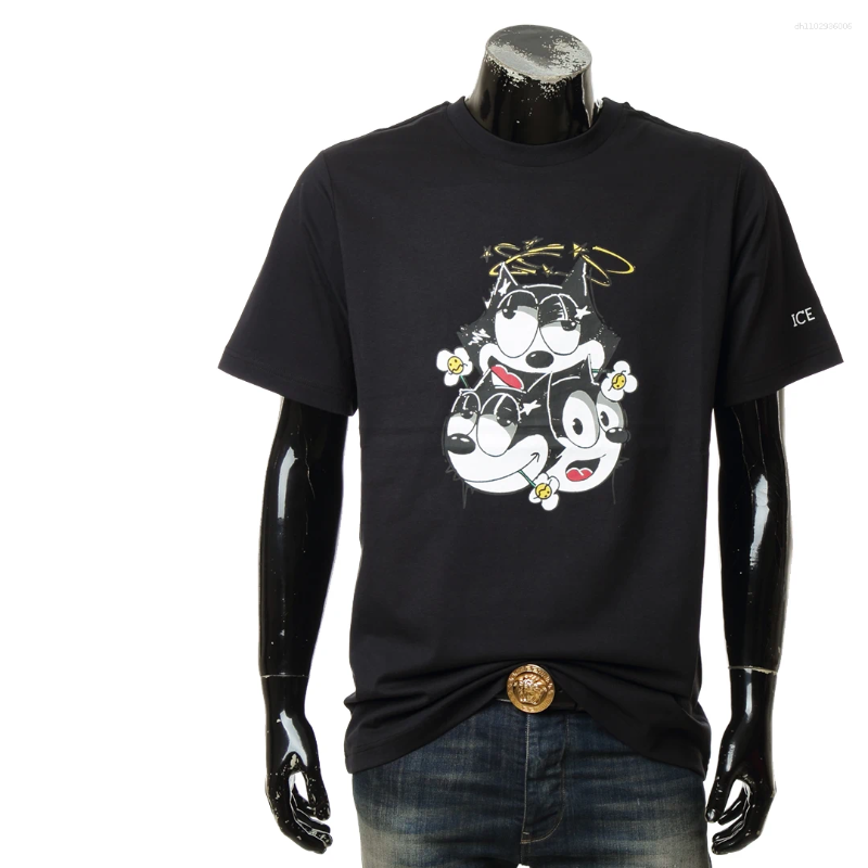 Men's T Shirts LuxurySaleTrend Men Short Sleeve Shirt Women ICEBERG Print Brand Tshirt Summer Cotton T-Shirt Clothes Tee Oversized