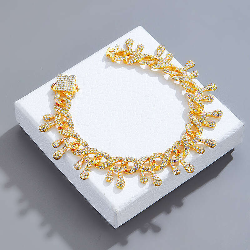 High-end Full Dia Cuban Chain Hip-hop Irregular Alloy Men and Women Trendy Necklace