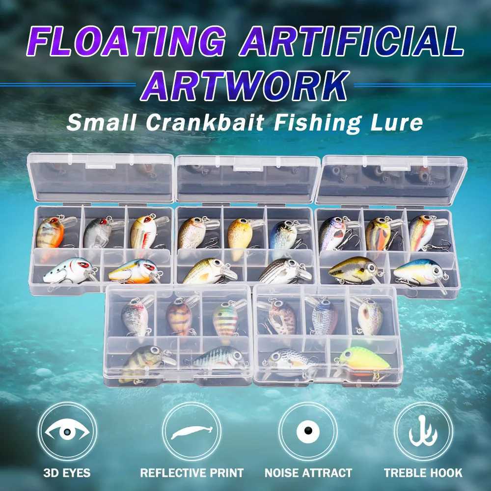 GOBASS 5pcs Mini Fish Bass Fishing Lure Set 3cm 1.5g Mini Artificial Baits Topwater Crank Wobblers For Pike Crankbaits Fishing Z250717