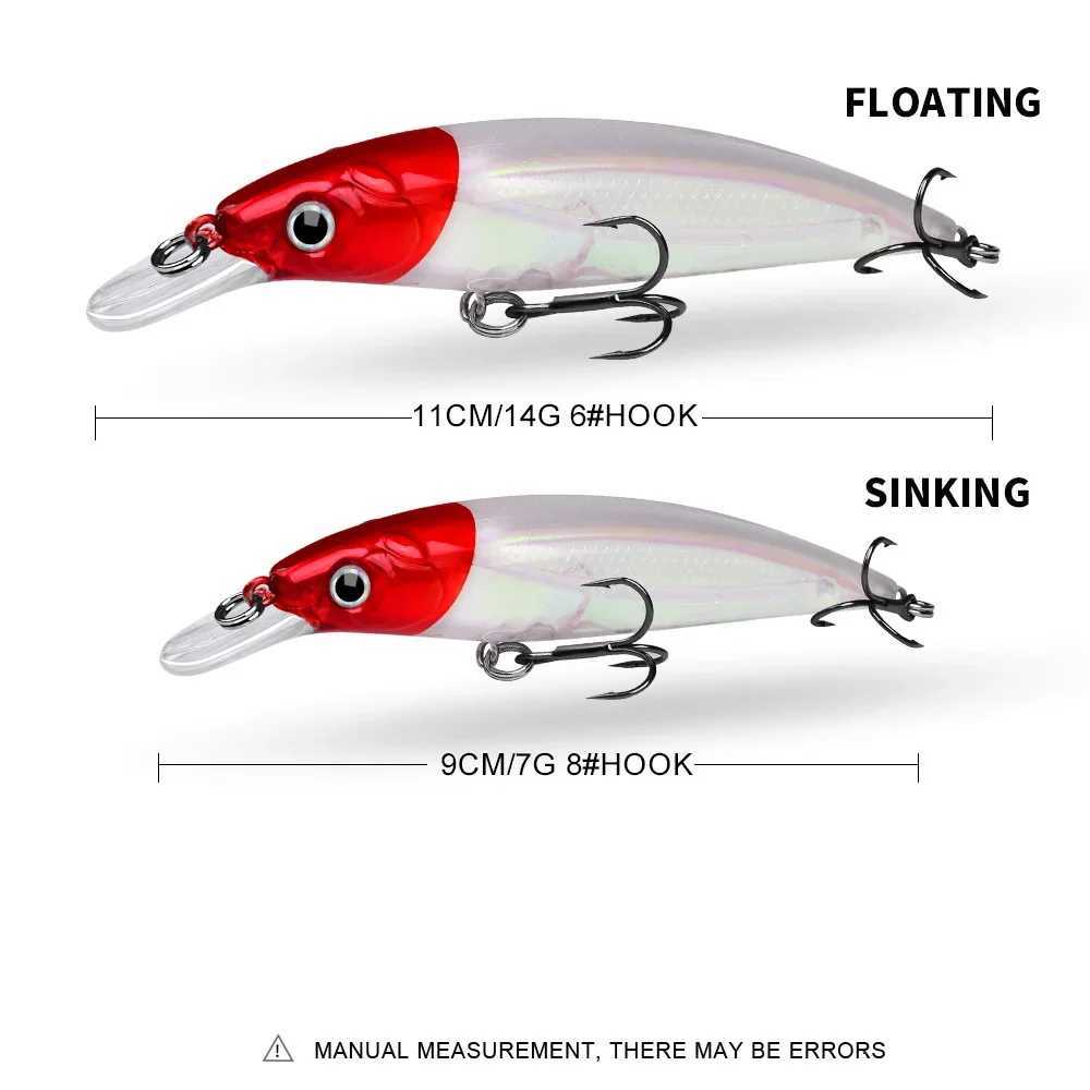 Bait Minnow 7g 14g 40g Luminous Bionic Fake Baits Plastic Hard Bait Fishing Bait Long Throw Floating Water Lure Swimbait Z250717