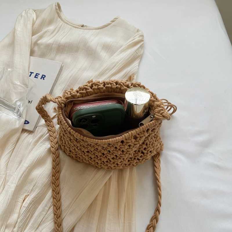 Bohemian Tassel Woven Bag for Women 2025 New Style Niche Hollow-out Design Single Shoulder Bag Literary Crossbody Bag Z250717