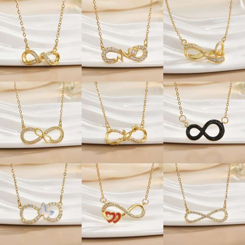 Necklace For Women Infinity Eight Character Pendant Niche Design High-End Sweet Temperament Titanium Steel Accessory 203