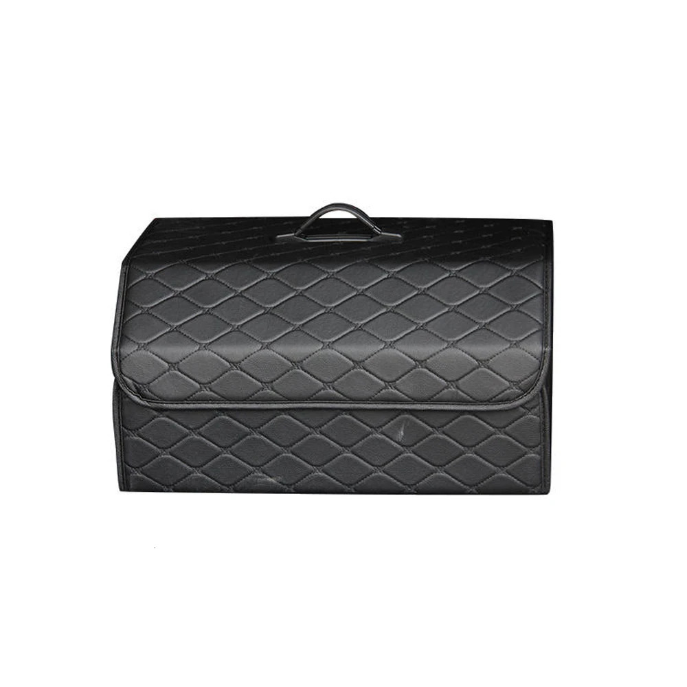Car PU Leather Trunk Storage Box Portable Foldable Storage Car Multiuse Storage Car Trunk Bag Auto Storag Box 250715