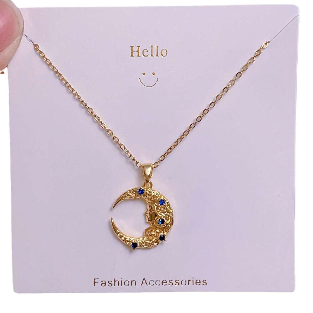 Simple Jewelry Gold-Plated Titanium Steel Thin Chain Rectangular Tarot Pendant Hot Girl Square Card Necklace A6b