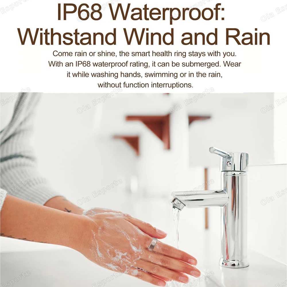 Hello Esporte Diamond Luxury Smart Ring Health Monitor IP68 Waterproof Health Couple Smart Ring Gift Sport Data Analysis BT Control W250717