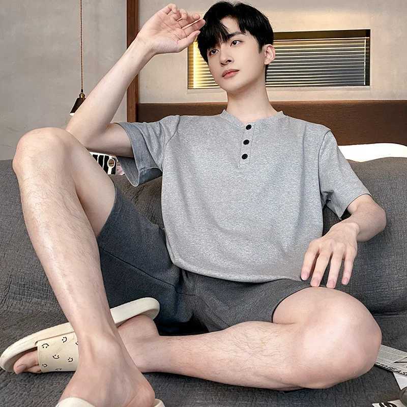 4XL Plus Size Summer Pajamas Set for Men Korean Style Home Clothes Short Sleeve Pullover Shorts PJs Male Casual Loose Sleepwear W250717
