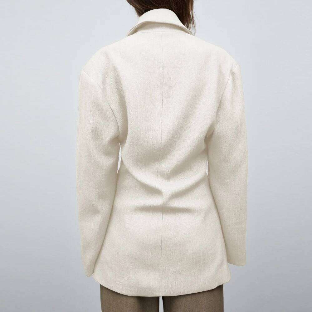 TWOTWINSTYLE Temperament Minimalist Blazers For Women Notched Collar Long Sleeve Tunic Solid Coats Female Fashion Clothes New