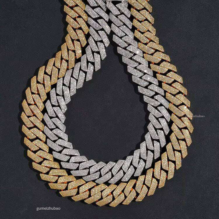 Cuban chain designer necklace bracelet by testing 15mm 20mm gold Moissanite Dia Cuban chain necklace for men and women Free of charge delivery