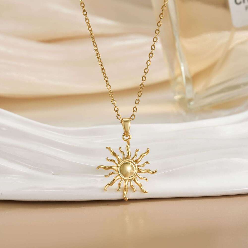 Summer Fresh Simple Fashion Pendant Necklace For Women, Light Niche High-End Titanium Steel Collarbone Chain Accessory Fei Rong 3Bf