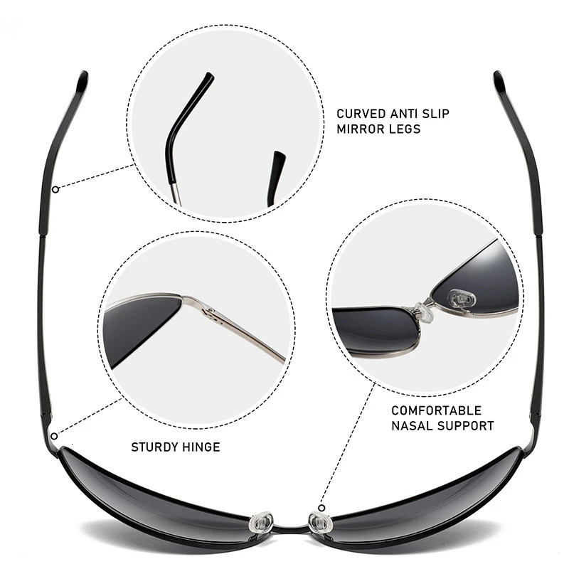 Vintage Metal Frame Polarized Sun Glasses Men Sexy Cat Eye Y2k Sunglasses Women Outdoor Retro Shades s 250716