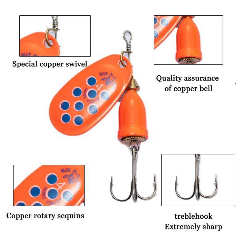 FT New Metal Fishing Lure 1#-5# 5g 6g 8g 10g 16g Spinner Bait High Quality Hard Baits Treble Hook Fishing Tackle For Pike Z250717