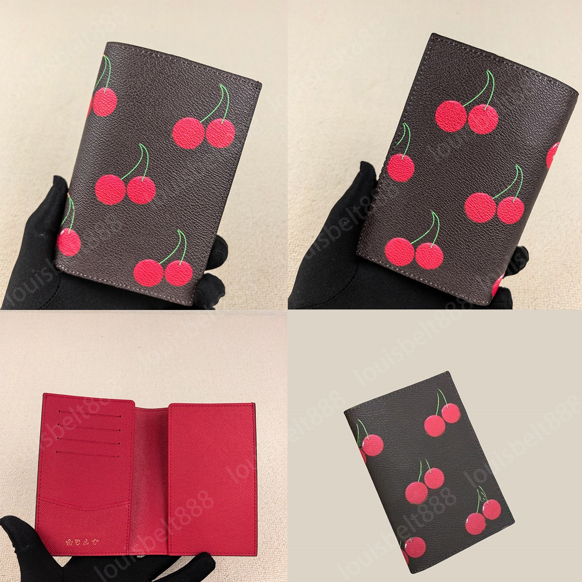 Cherry PASSPORT COVER Wallets for Man Women Multiple colors Passport holder Card Holder Fashion business Protection Case Trendy Credit Swimming golf ski with box
