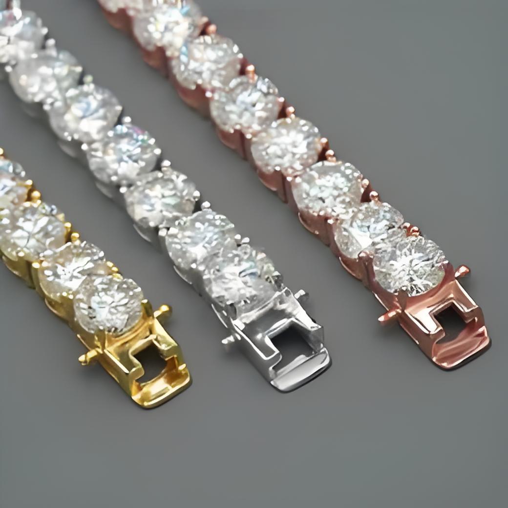 Factory spot Europe and the United States hot sale 6.5mm sier inlaid moissanite hip hop single tennis chain Free shipping Free shipping
