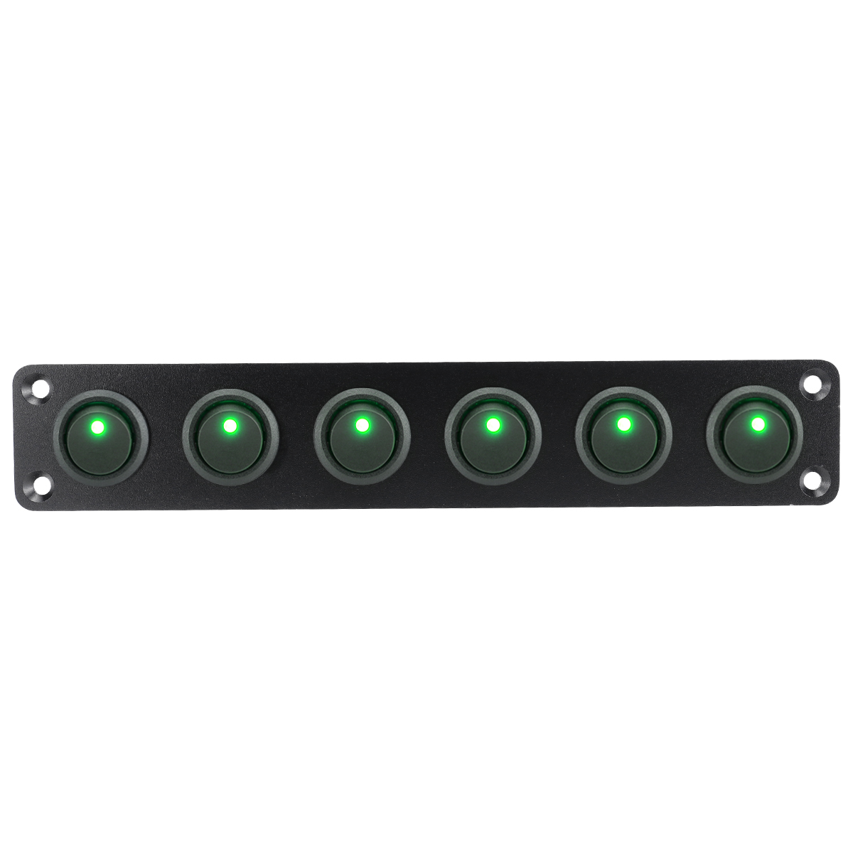 Aluminum Circular Joystick Switch Panel - 3-Pin Toggle Green LED, 12V/20A, Fits Cars & Trucks