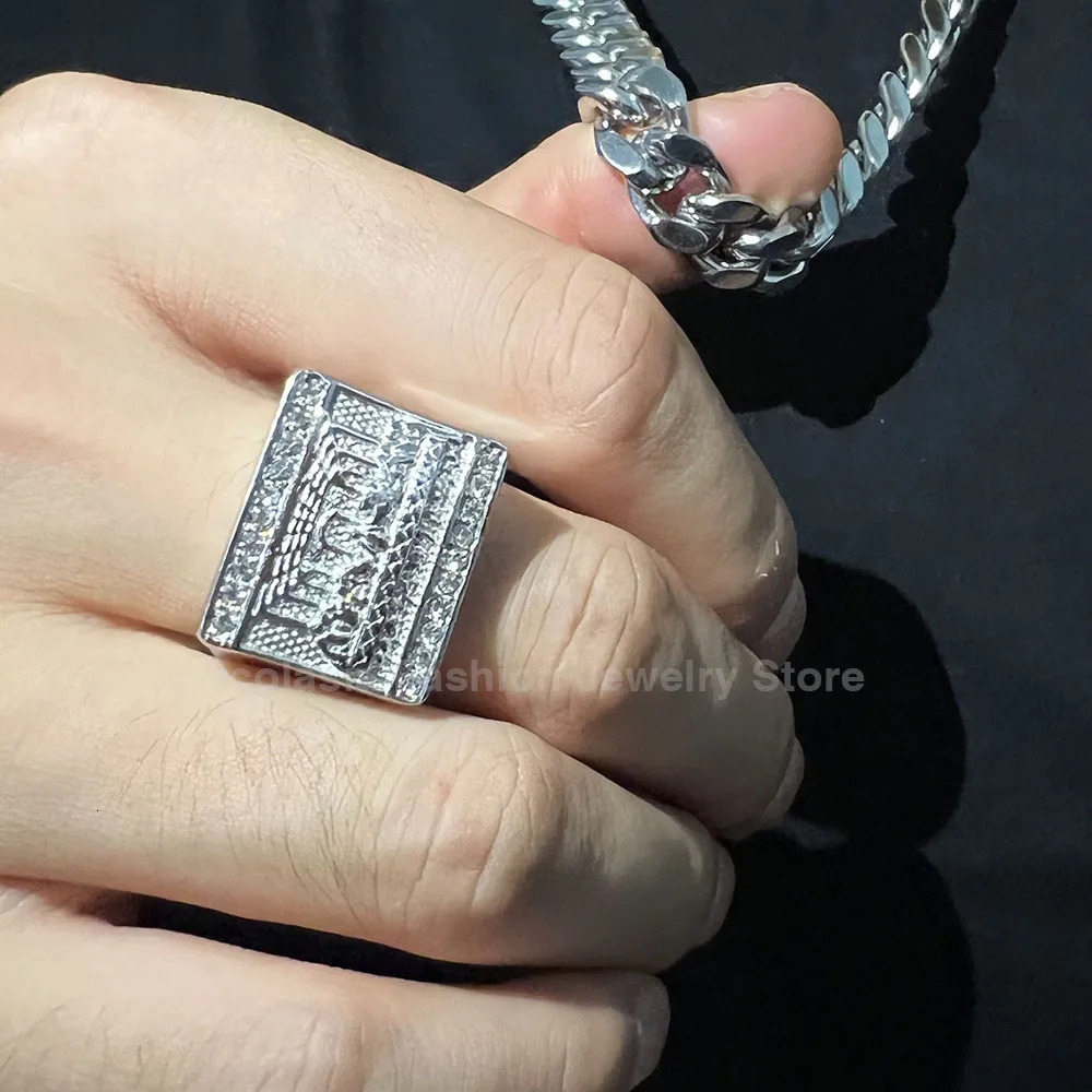 No Rusted High Quality Stainless Steel Hip Hop Waterproof Ring for Men the Last Supper Jesus Judah Dinner Punk Rings Jewelry 250716
