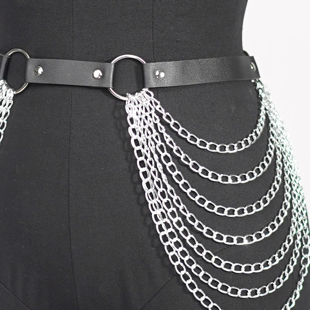 Women Sexy Leg Chain Harness garter Belt Waist Corset Belt Leather Harness Waists Thigh Harness Gothic Clothing Accessory 250715