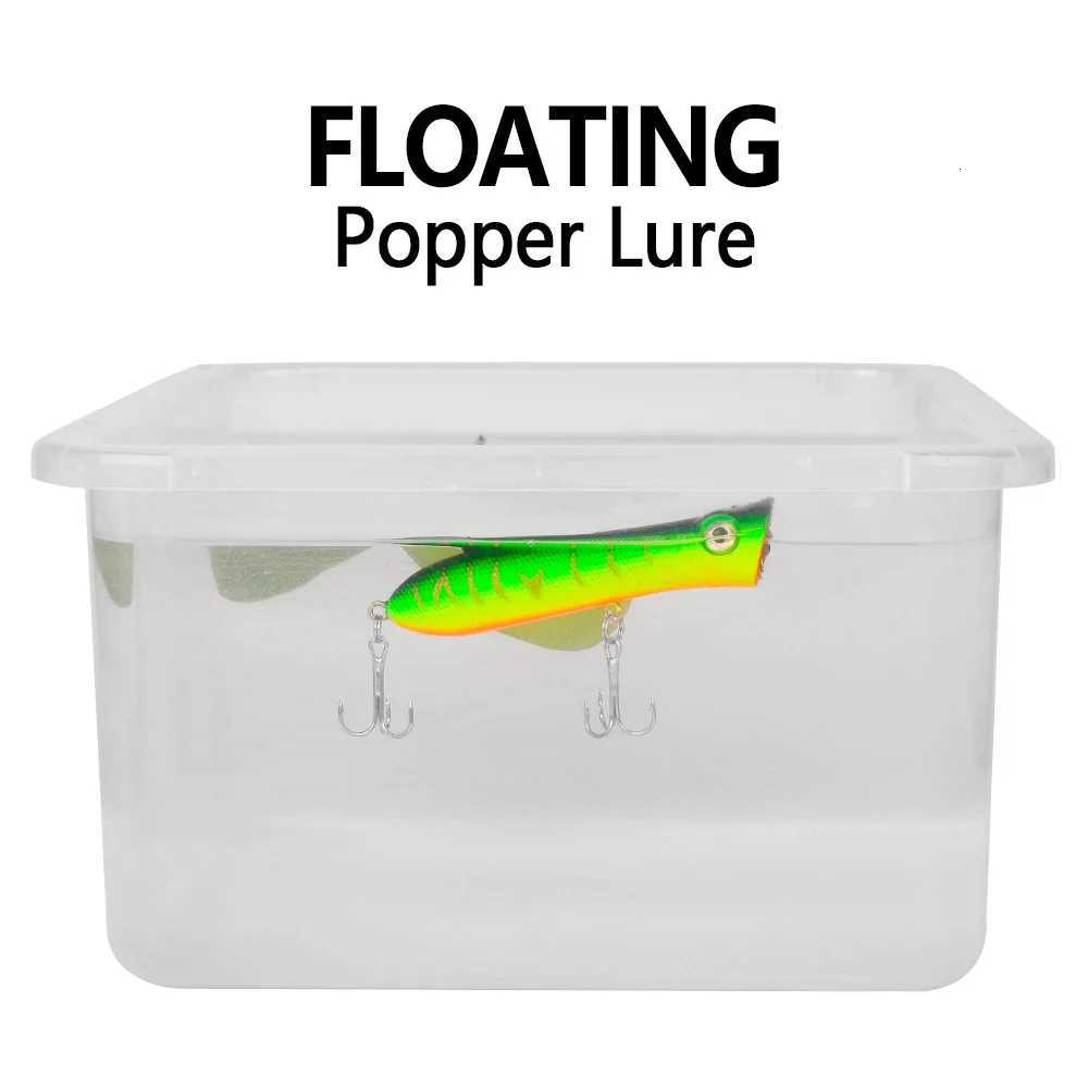 Topwater Popper Saltwater Fishing 8cm-12g 6# Floating Bait Hard Bait Artificial Wobblers Plastic Fishing Tackle for Striper Pike Z250717