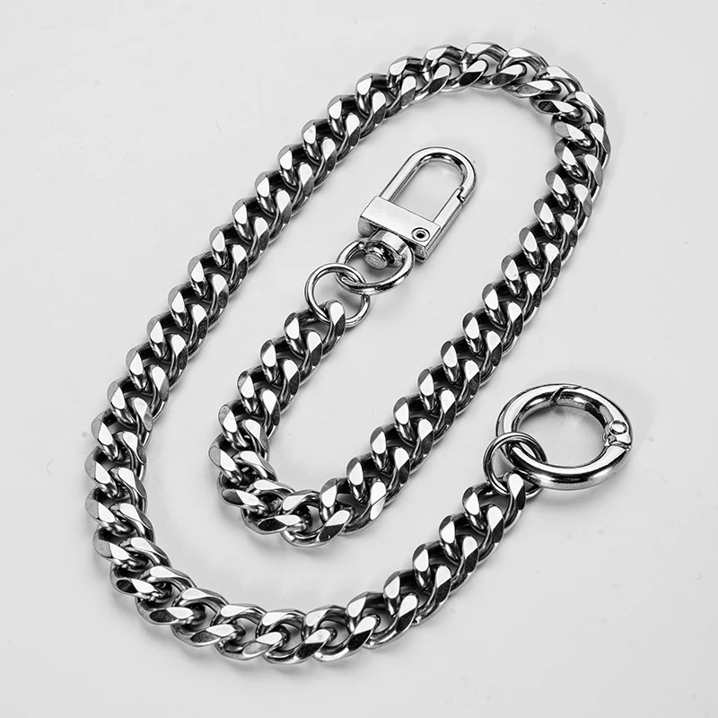 40cm Long Stainless Steel Wallet Belt Key Chain Rock Punk Trousers Hipster Pant Jean Keychain Clip Keyring Mens Hip Hop Jewelry 250717