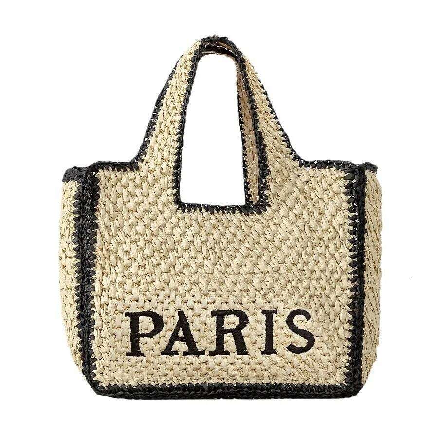 Fashion Hollow Out Straw Women Shoulder Bags Designer Letters Weave Lady Handbag Casual Handmade Summer Beach Large Tote Bag