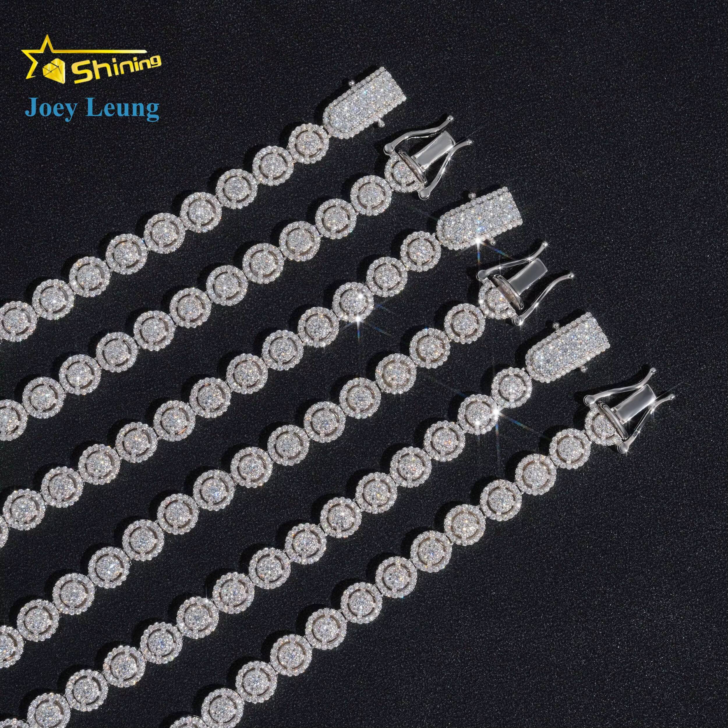 Wholesale Price 8mm Spiked Moissanite Cuban Link Chain 14k Gold Plated 925 Silver Iced Out Vvs Moissanite Necklace Bracelet