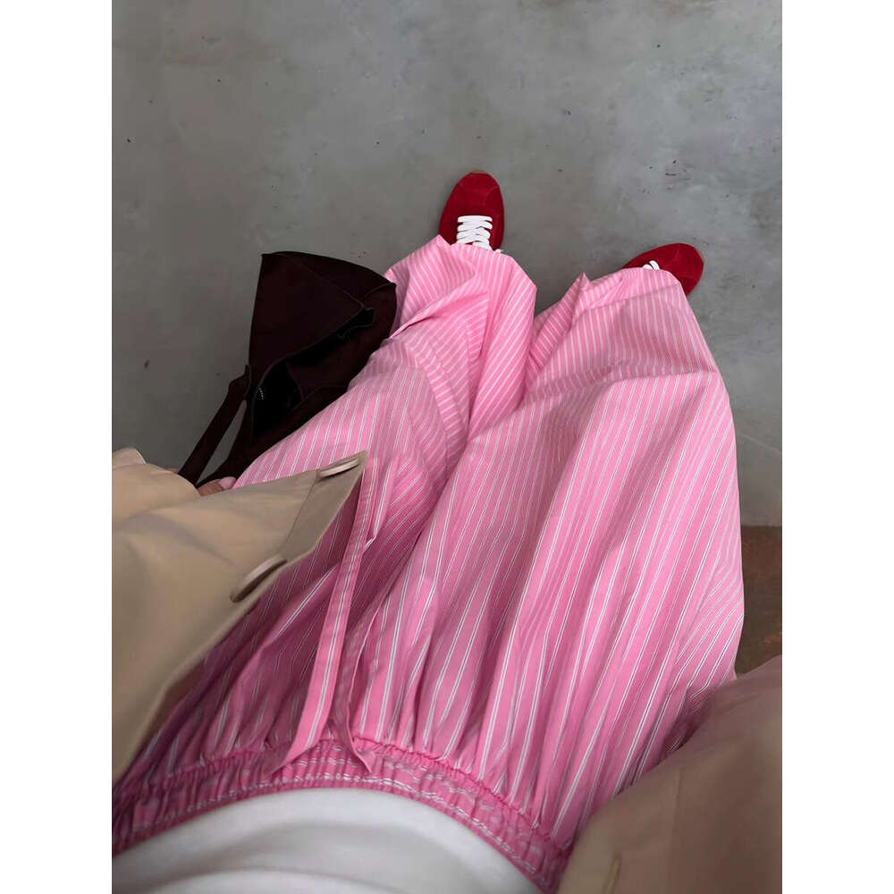 Striped Autumn New Street Style Trendy Loose Versatile Lantern Pants For Women B5